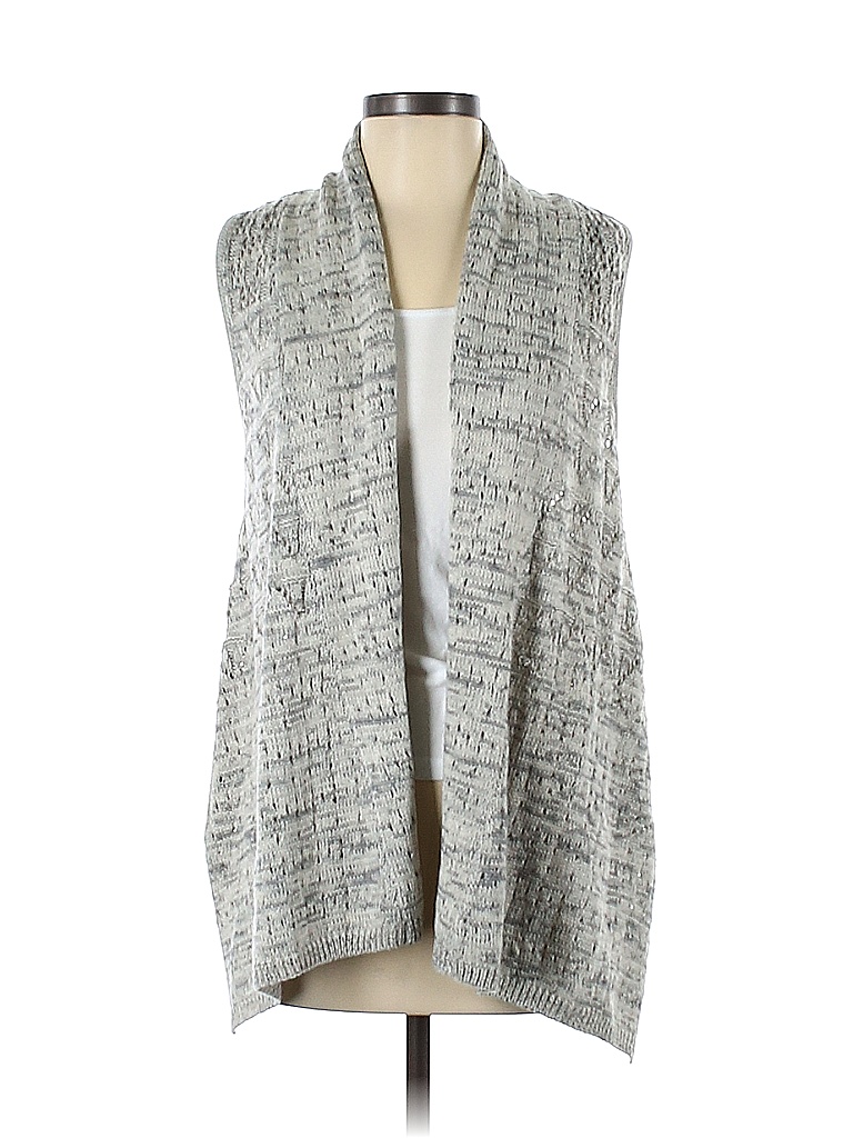Skies Are Blue 100% Acrylic Color Block Marled Gray Cardigan Size S - photo 1