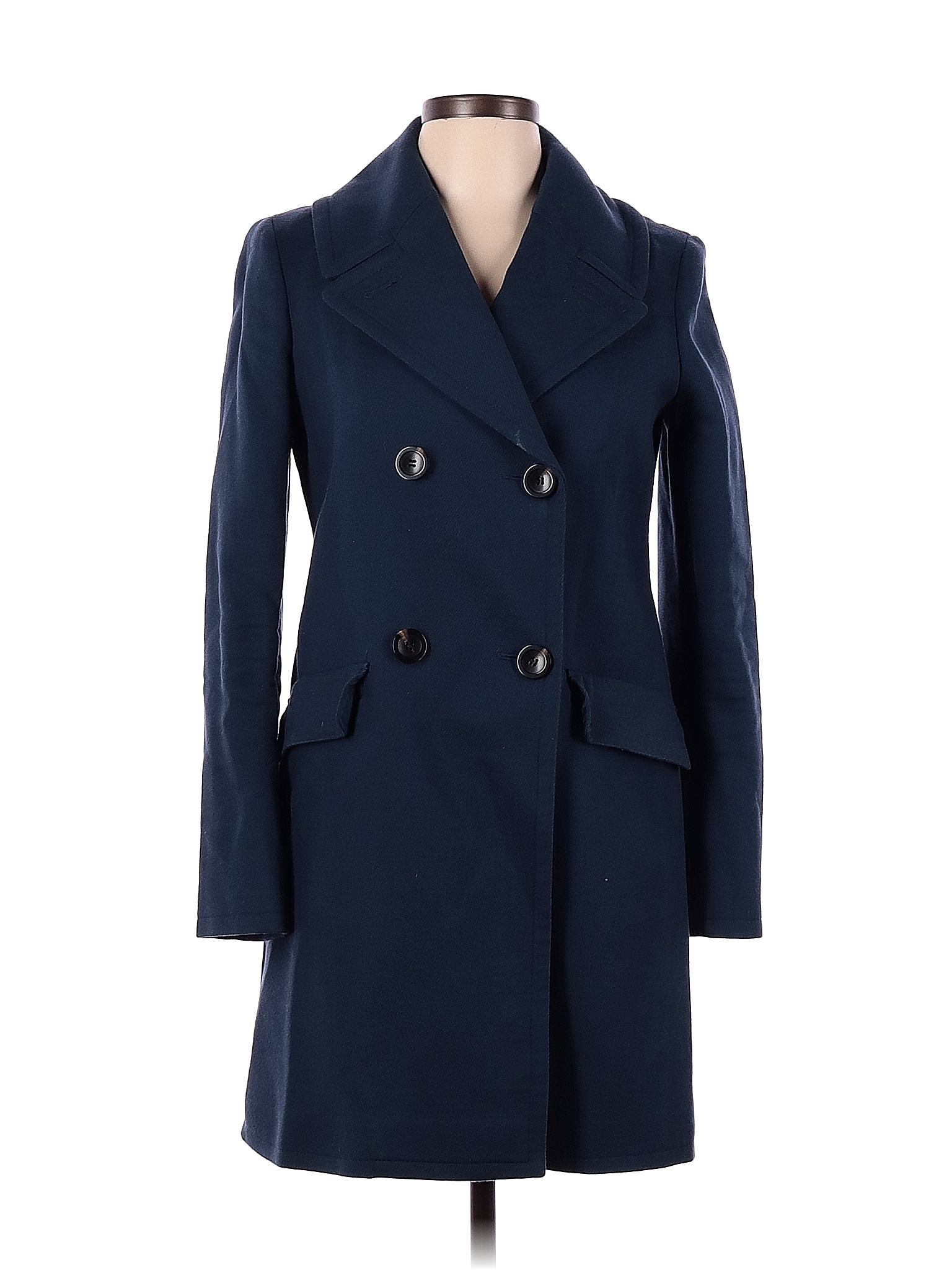 Ann Taylor Solid Navy Teal Trenchcoat Size XS - 76% off | thredUP