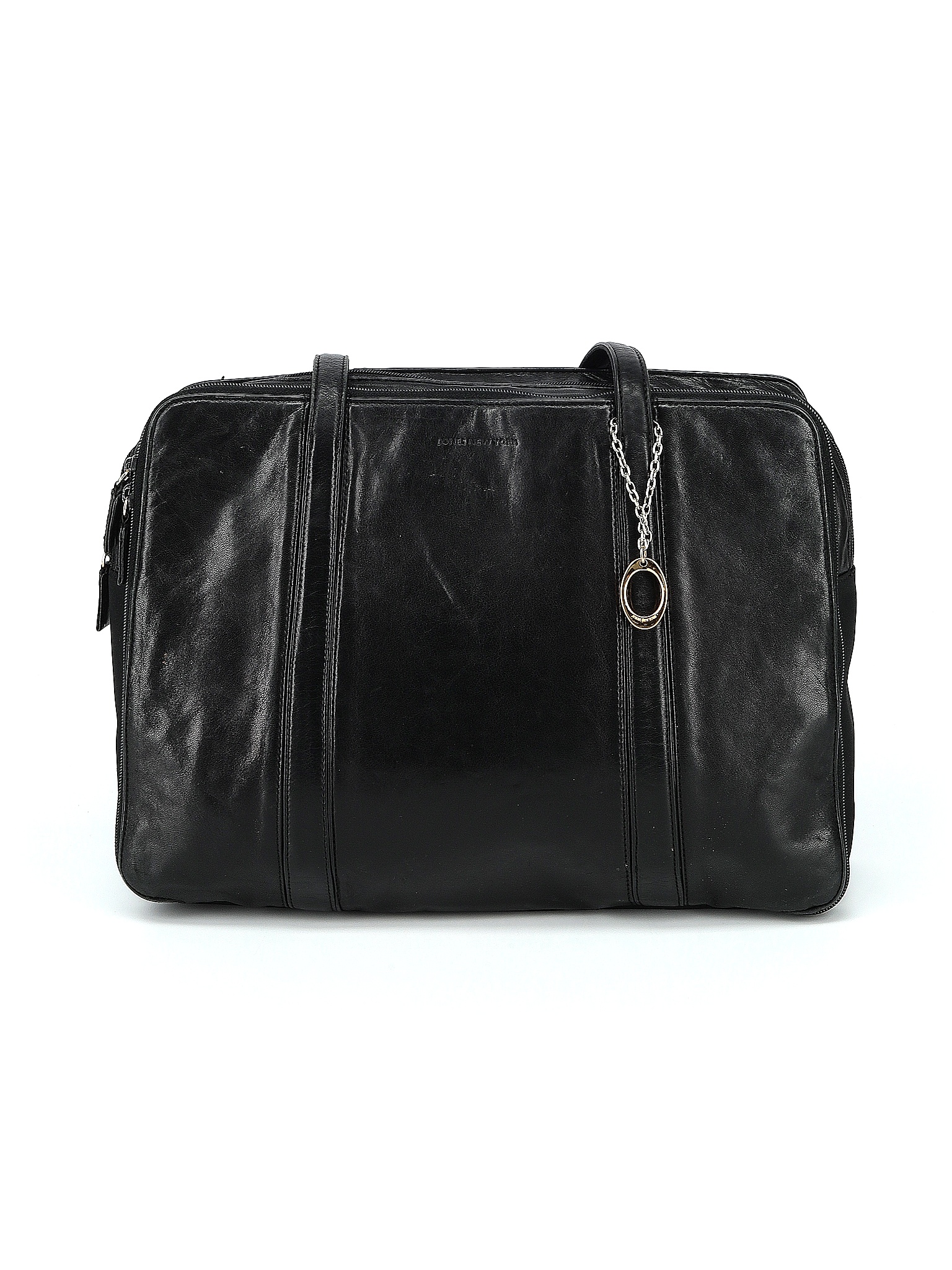 Jones New York Solid Black Leather Shoulder Bag One Size - 67% off ...
