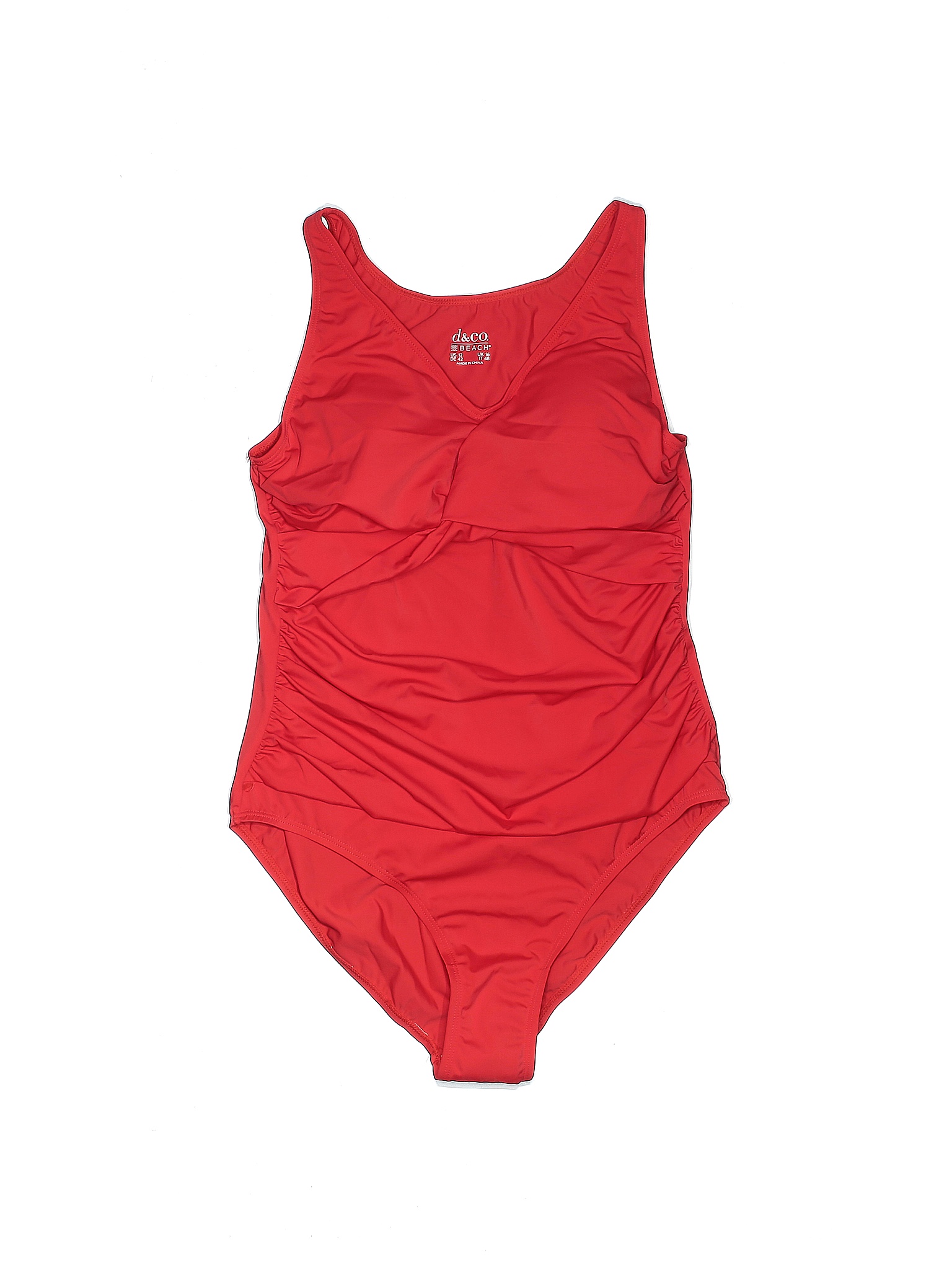 D&Co. Solid Colored Red One Piece Swimsuit Size 12 42 off thredUP