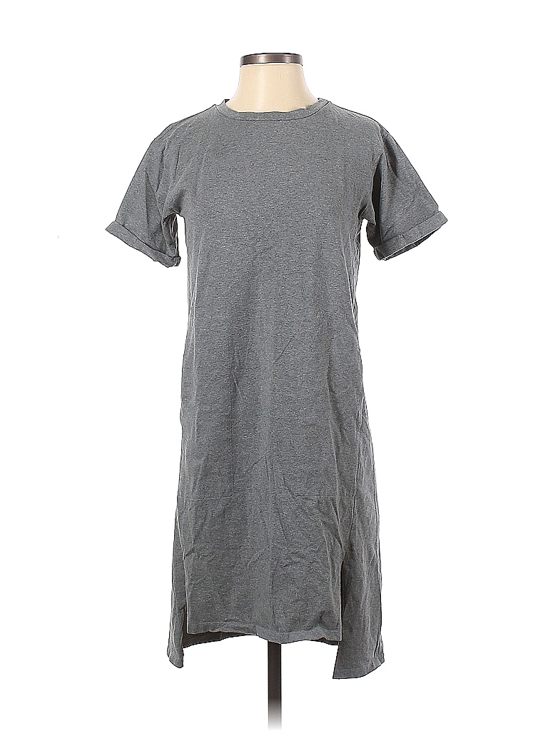Eileen Fisher Solid Gray Casual Dress Size P (Petite) - photo 1