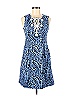 NANETTE Nanette Lepore Multi Color Blue Casual Dress Size 6 - photo 1