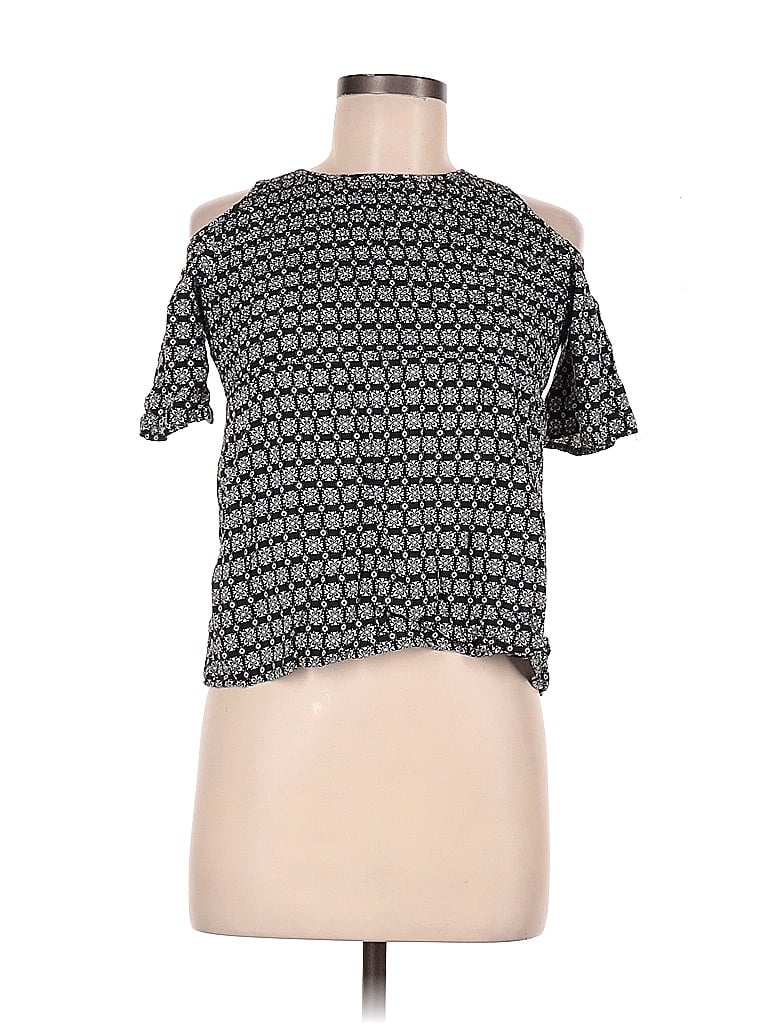 Pre-owned Assorted Brands Short Sleeve Blouse In Black