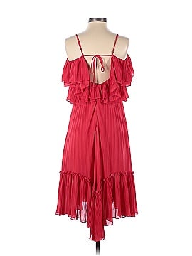 Halston Red Pleated Ruffle Dress (view 2)