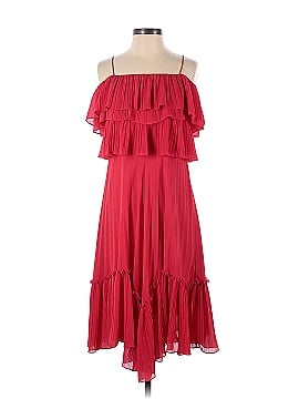 Halston Red Pleated Ruffle Dress (view 1)