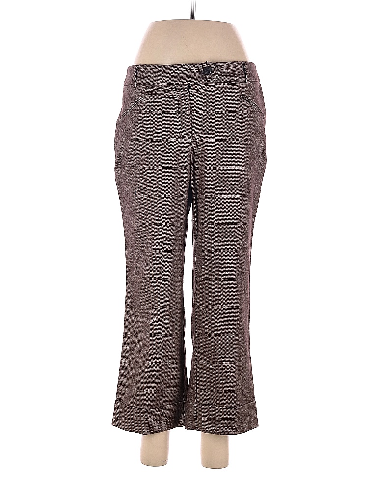 New York & Company Tweed Chevron-herringbone Brown Casual Pants Size 8 - photo 1