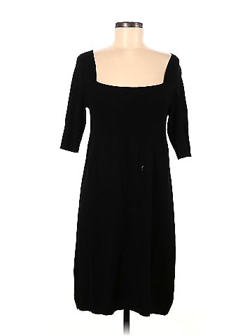 Allison Brittney Solid Black Casual Dress Size M - 68% off