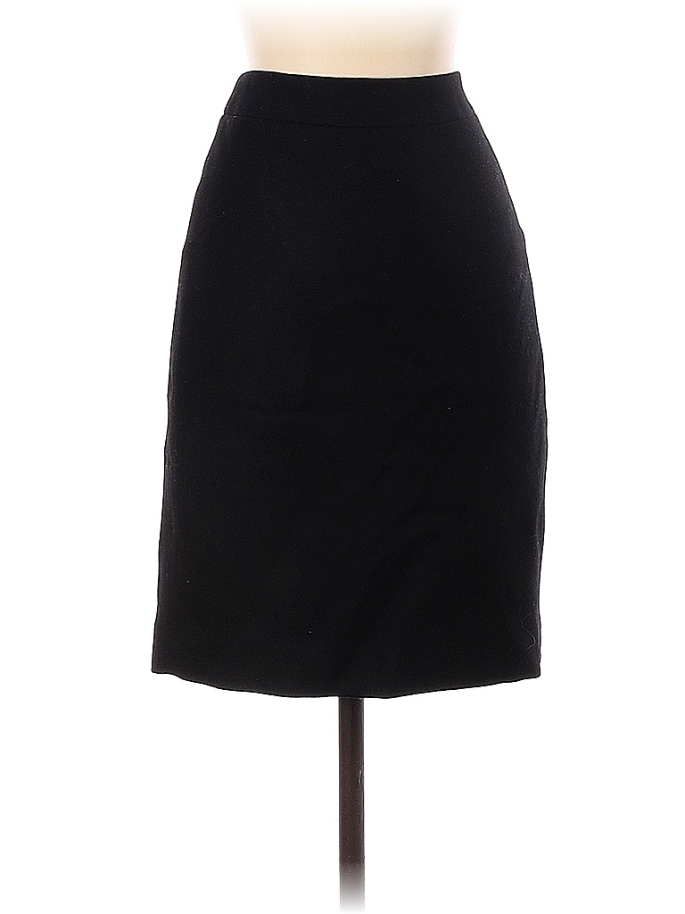 J.Crew 100% Wool Solid Black Wool Skirt Size 0 - 87% off | thredUP