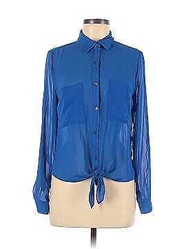 Lime Blue Long Sleeve Blouse (view 1)