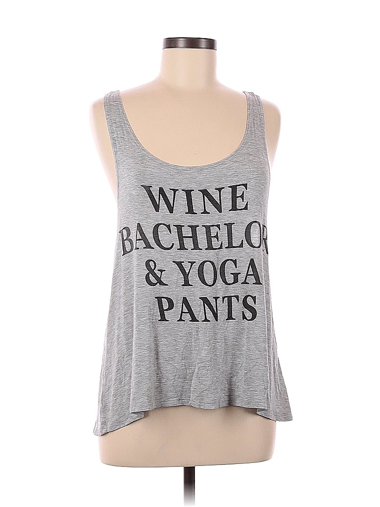 Click to view more detailed imagery on our partner's website Pre-owned Triumph Tank Top Gray Halter Neckline Tops