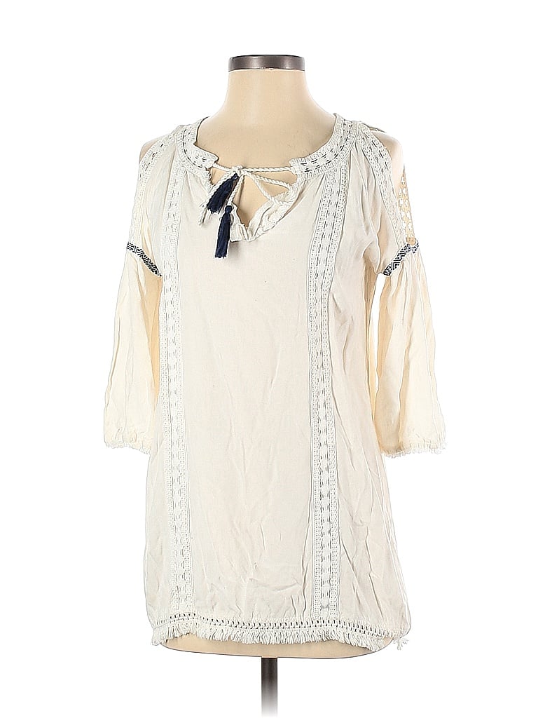 Pre-owned Romeo & Juliet Couture 3/4 Sleeve Blouse In White