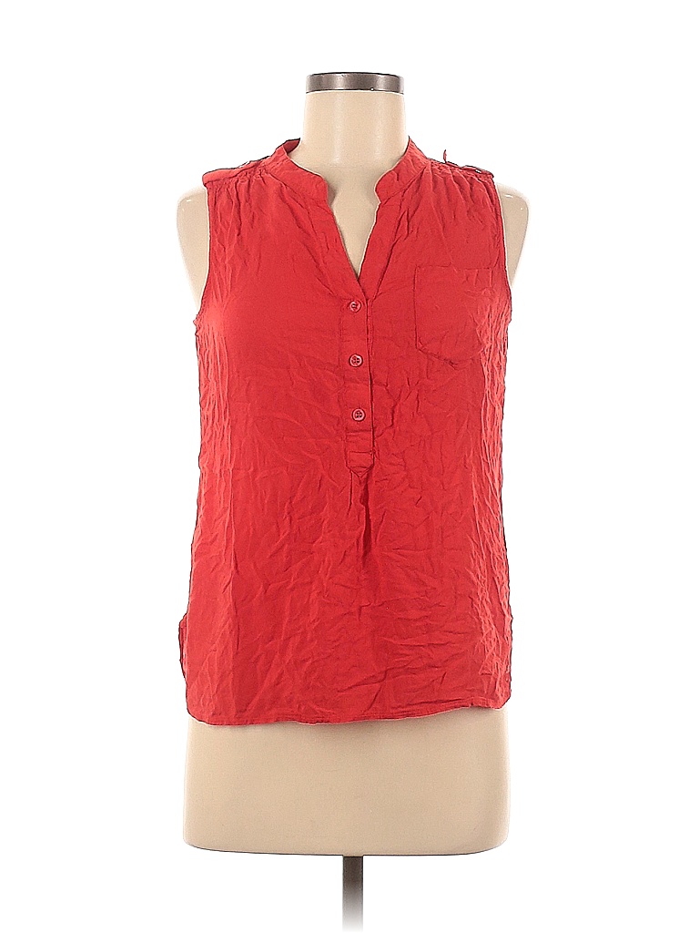 A N A A New Approach 100 Rayon Colored Red Sleeveless Blouse Size M