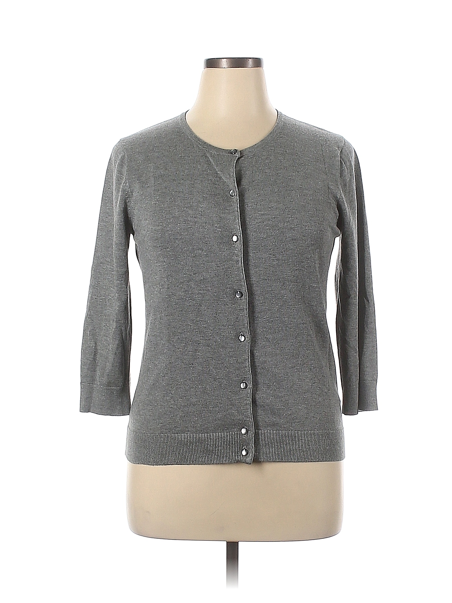 Cable & Gauge Color Block Solid Gray Cardigan Size XL - 64% off | thredUP