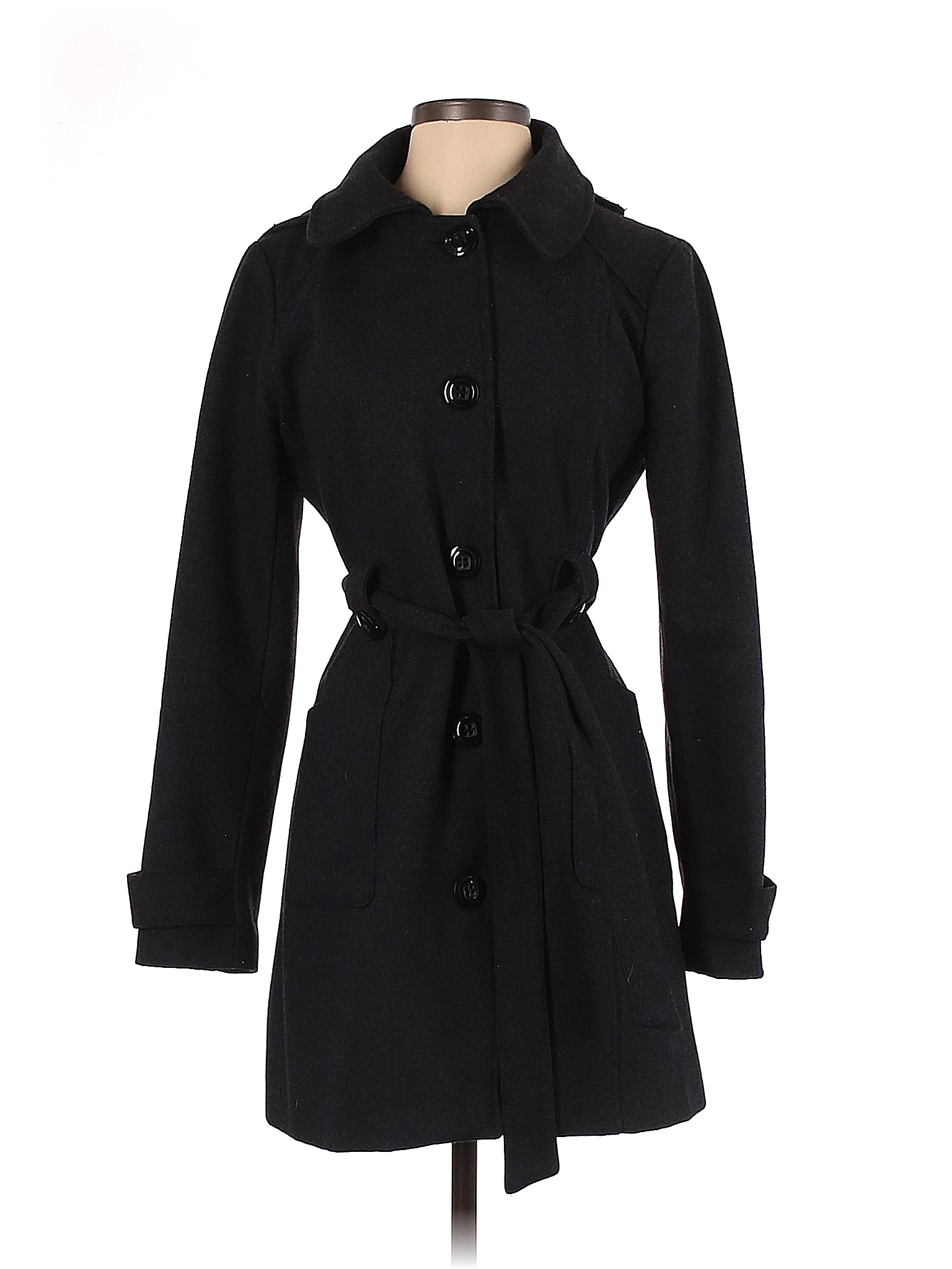 New York & Company Solid Black Gray Wool Coat Size S 73 off thredUP