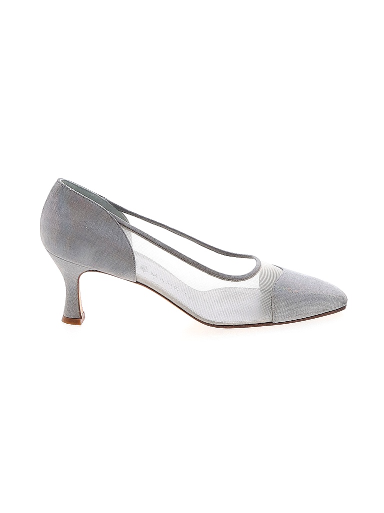 Rene Mancini Solid Gray Silver Heels Size 38 (EU) - 77% off | thredUP