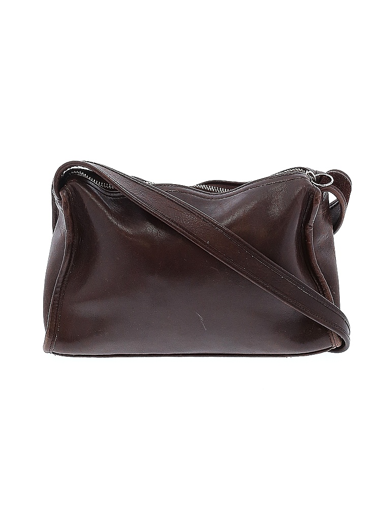 Coach Factory 100 Leather Solid Colored Brown Leather Crossbody Bag