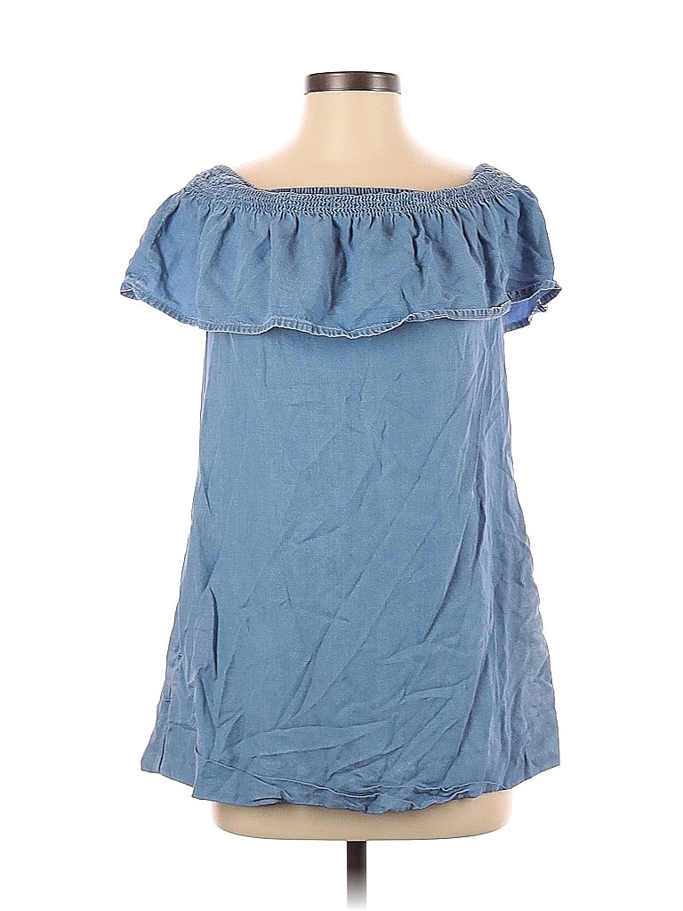 Pre-owned Ann Taylor Loft Sleeveless Blouse In Blue