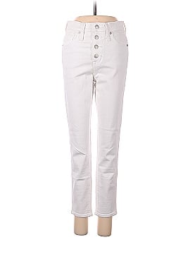 Madewell Petite 10" High-Rise Skinny Crop Jeans in Pure White: Button-Front Edition (view 1)