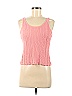 Les Copains 100% Cotton Pink Orange Sleeveless Top Size 11 - photo 1