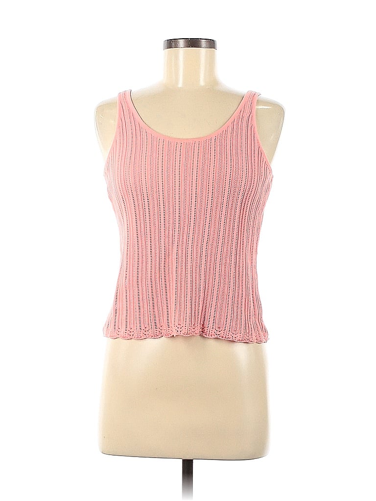 Les Copains 100% Cotton Pink Orange Sleeveless Top Size 11 - photo 1