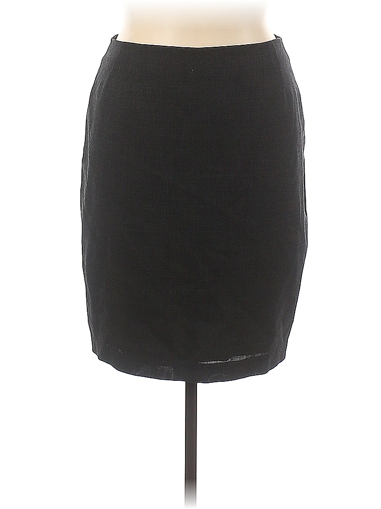 Linda Allard Ellen Tracy 100 Wool Solid Black Gray Wool Skirt Size 14 85 off thredUP