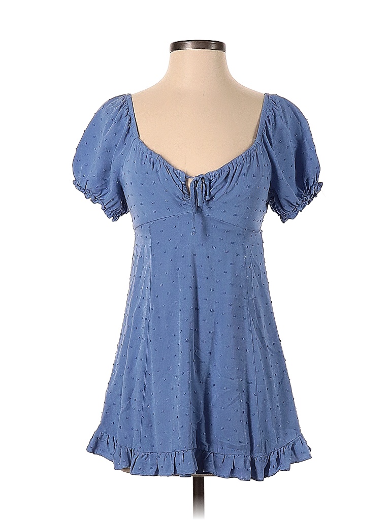 Spyder 100% Rayon Polka Dots Blue Casual Dress Size XS - photo 1