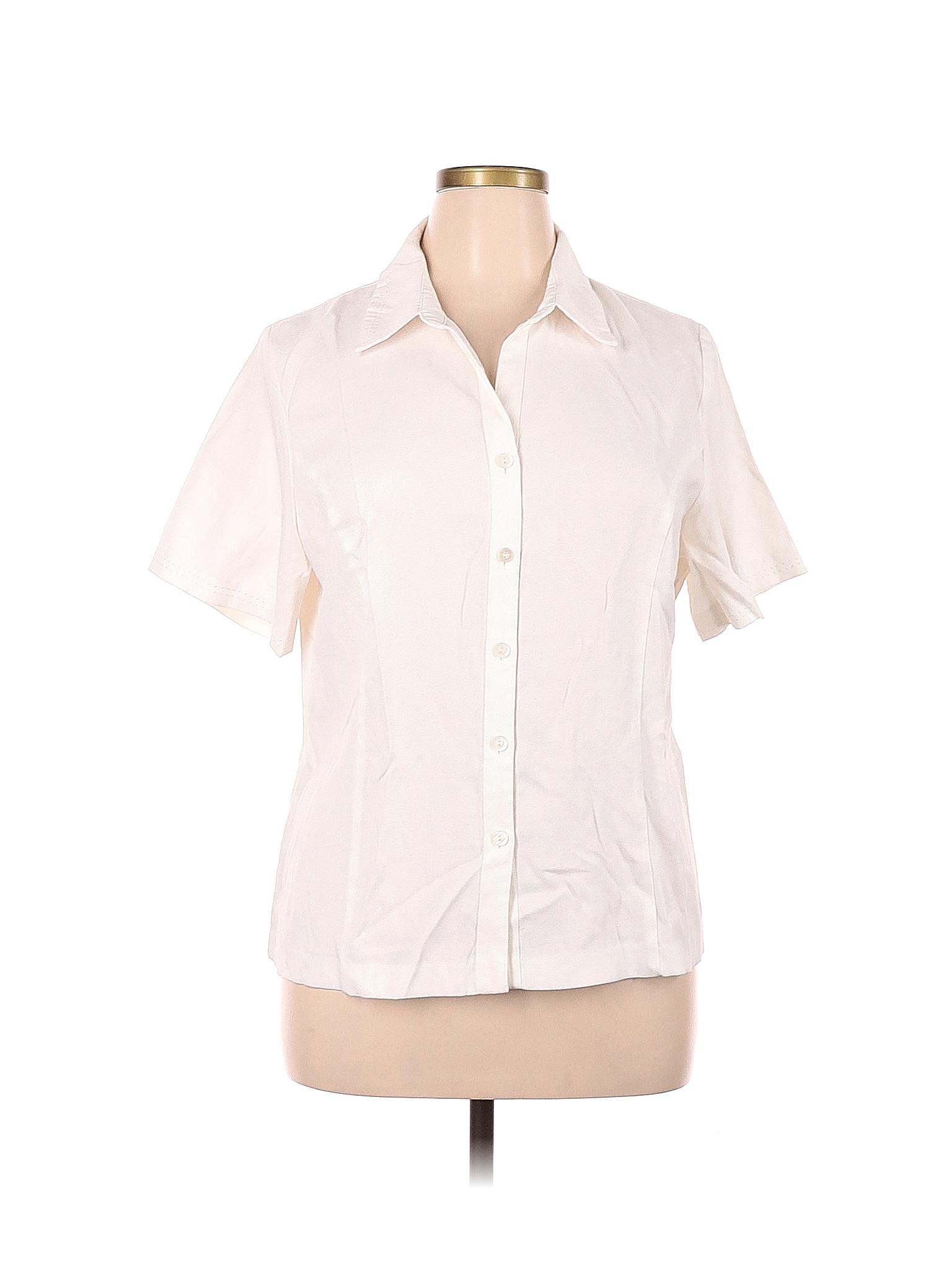 Sag Harbor Solid White Short Sleeve Blouse Size XL - 63% off | thredUP