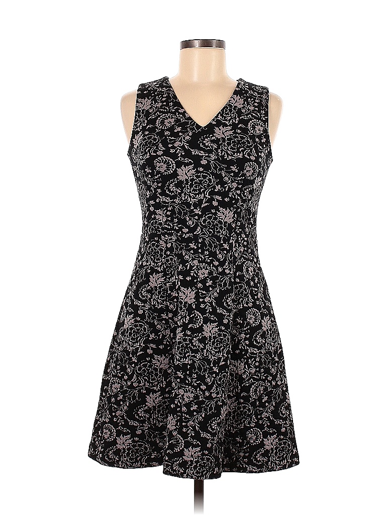 Ann Taylor LOFT Outlet Floral Multi Color Black Casual Dress Size 0 ...