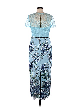 MARCHESA notte Blue Artwork Sequin Dress (view 2)
