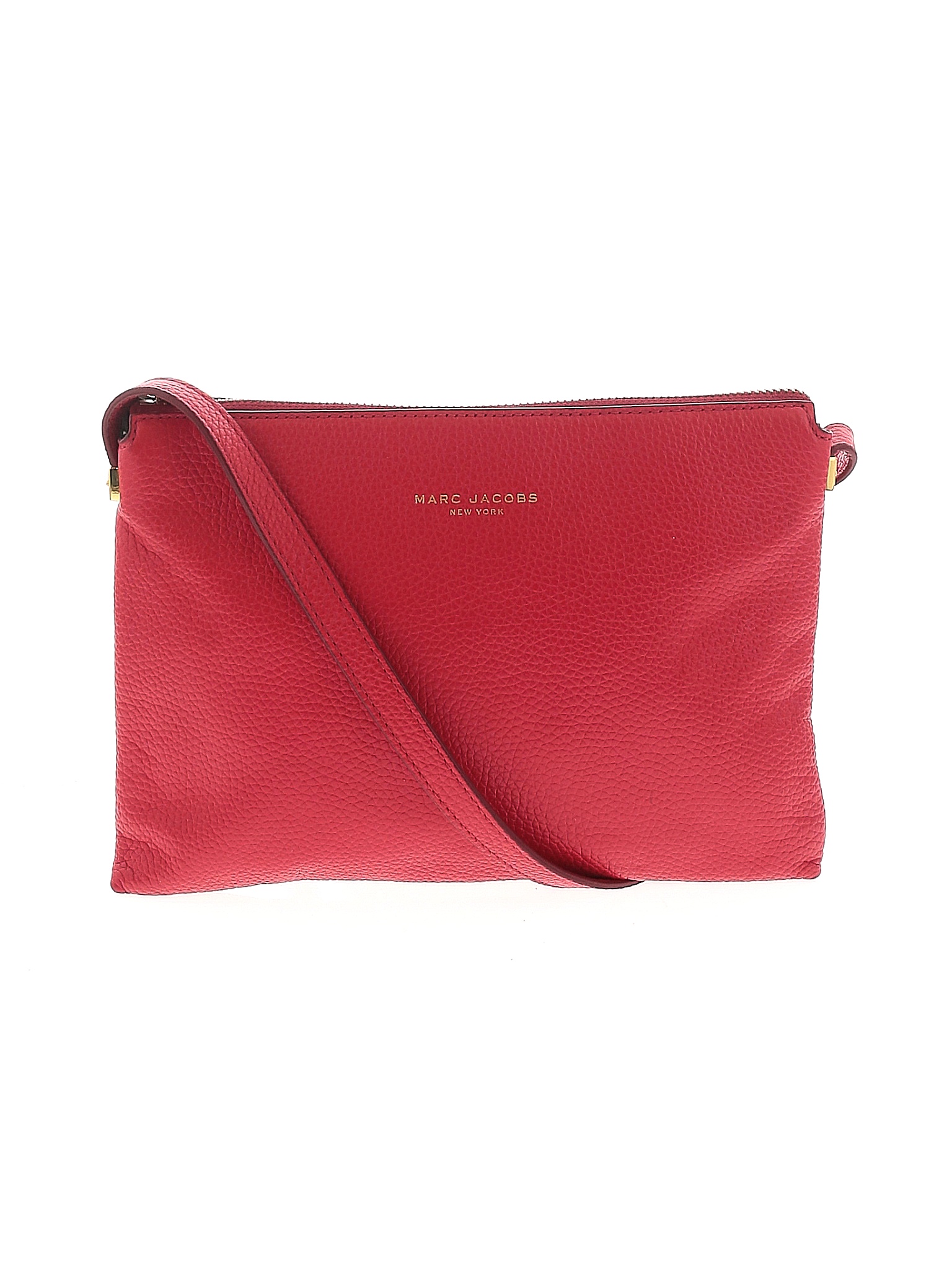 Marc Jacobs 100 Leather Solid Colored Red Leather Crossbody Bag One