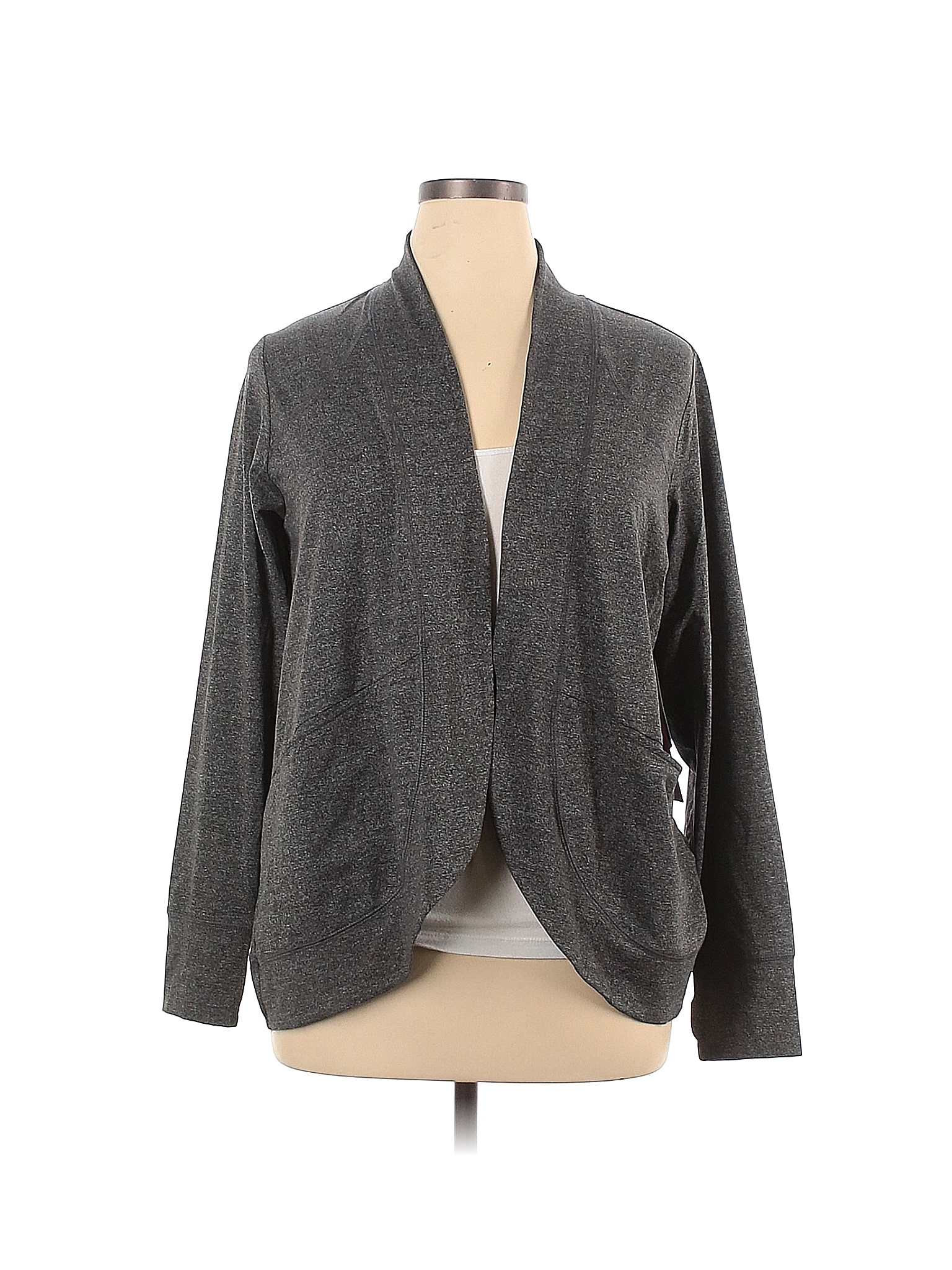 Market and Spruce Color Block Marled Gray Cardigan Size 1X (Plus) - 73% ...