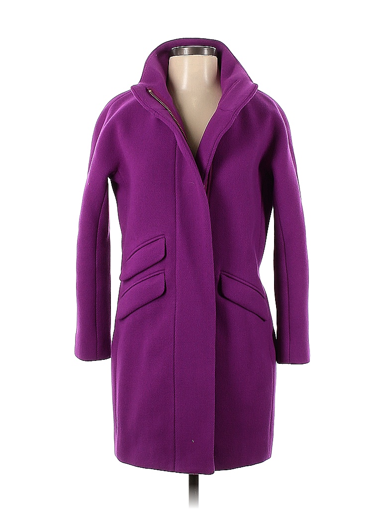 J.Crew Solid Purple Wool Coat Size 00 - 76% off | thredUP