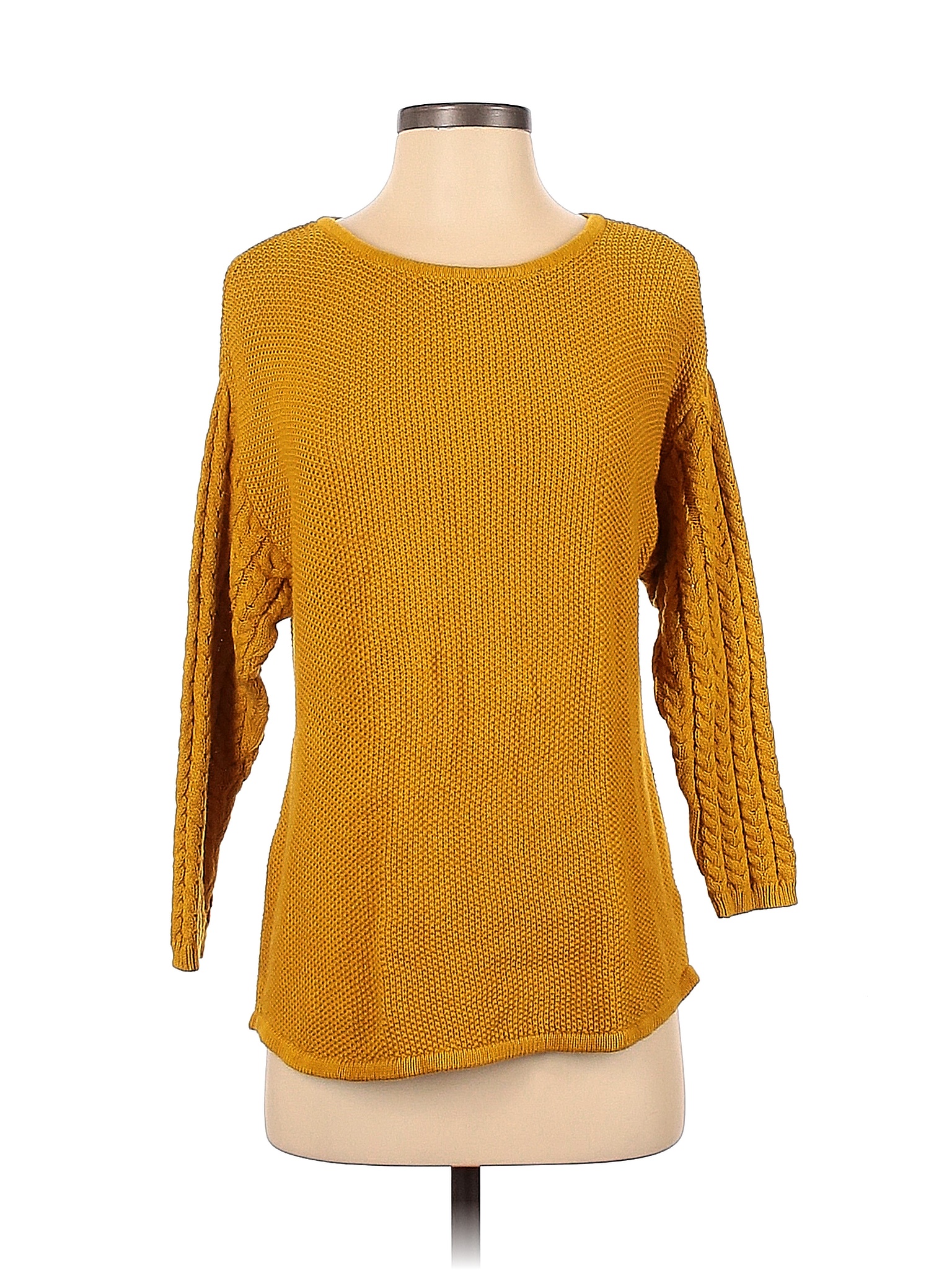 Nicole by Nicole Miller Color Block Colored Yellow Pullover Sweater ...