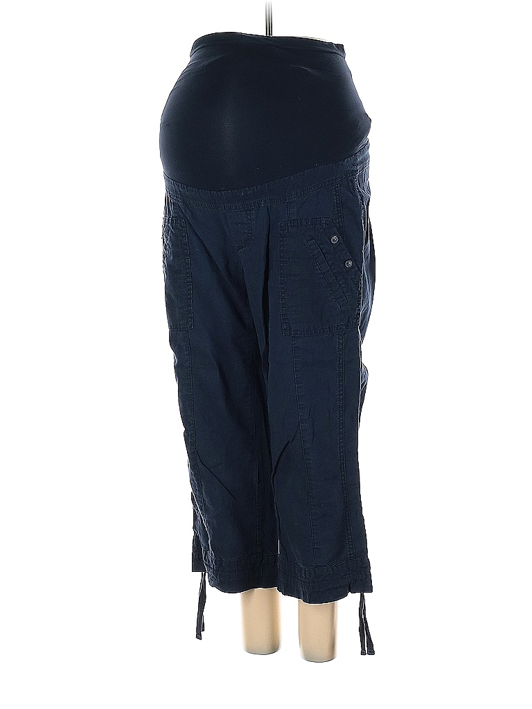 A Pea in the Pod Solid Navy Blue Linen Pants Size S (Maternity) - photo 1