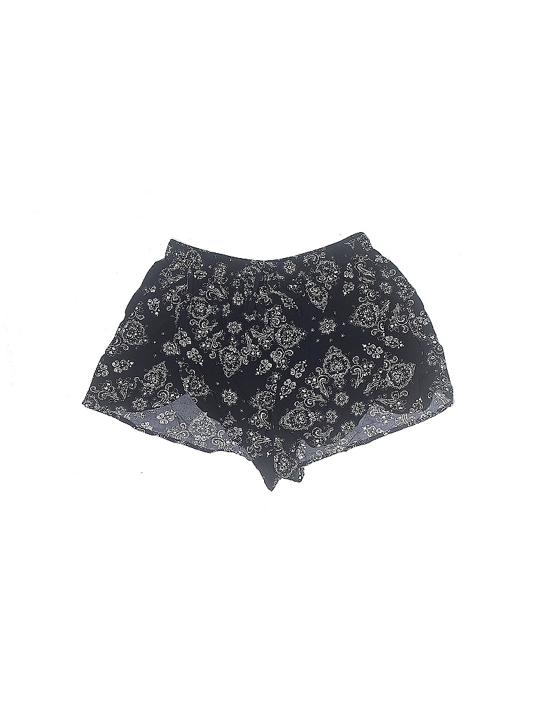Hollister 100% Viscose Floral Motif Damask Baroque Print Batik Brocade Black Shorts Size M - photo 1