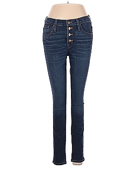 Madewell Petite 9" Mid-Rise Skinny Jeans in Hayes Wash: Button-Front Edition (view 1)