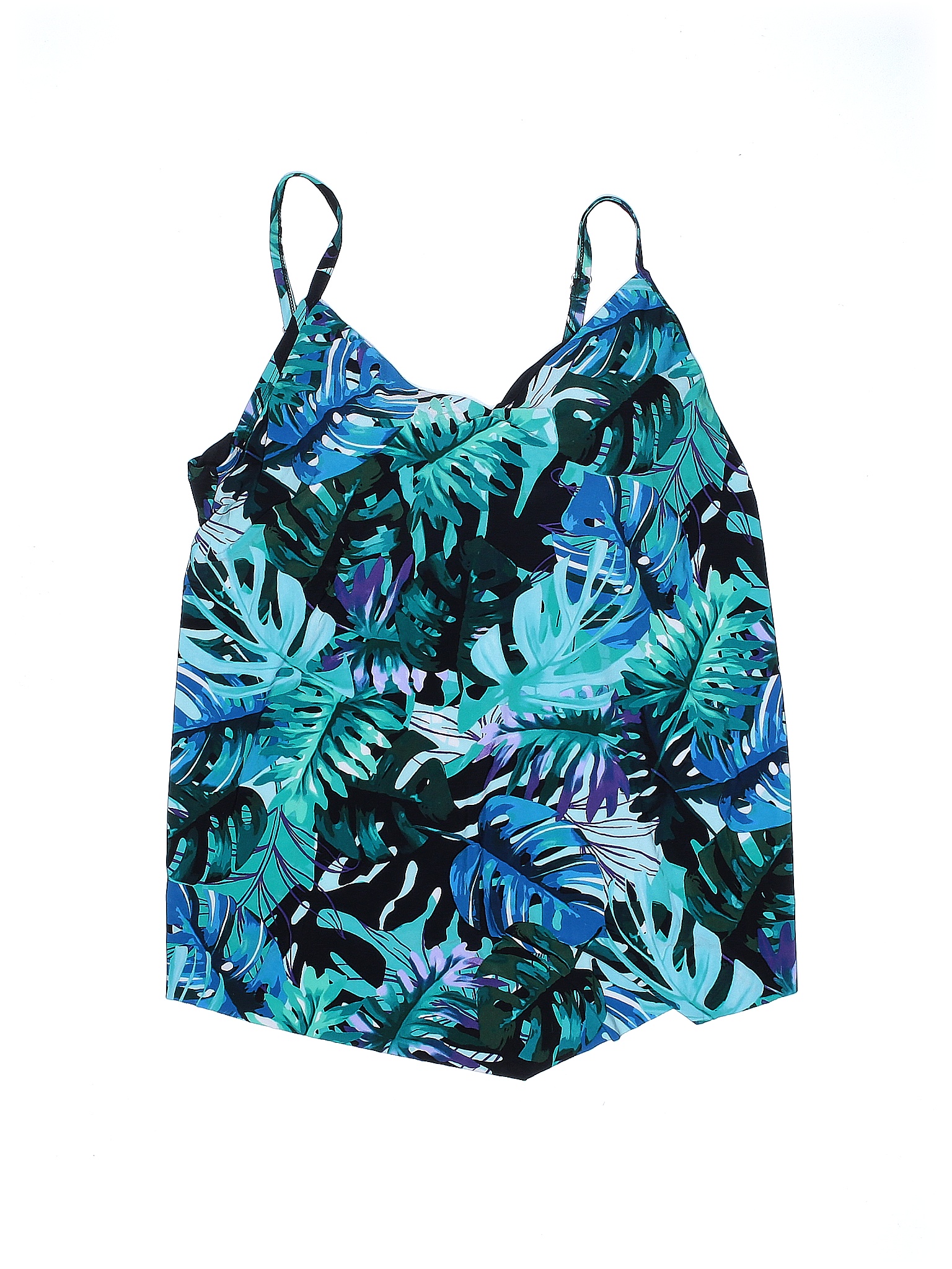 Aqua Green Tropical Teal One Piece Swimsuit Size 18W (Plus) 52 off