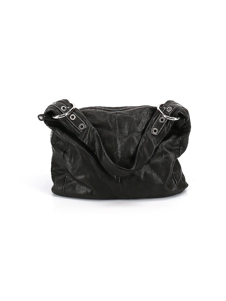 Robert Pietri 100% Leather Solid Black Brown Leather Shoulder Bag One ...