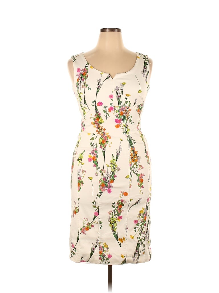 David Meister Floral Colored White Casual Dress Size 14 - 82% off | thredUP