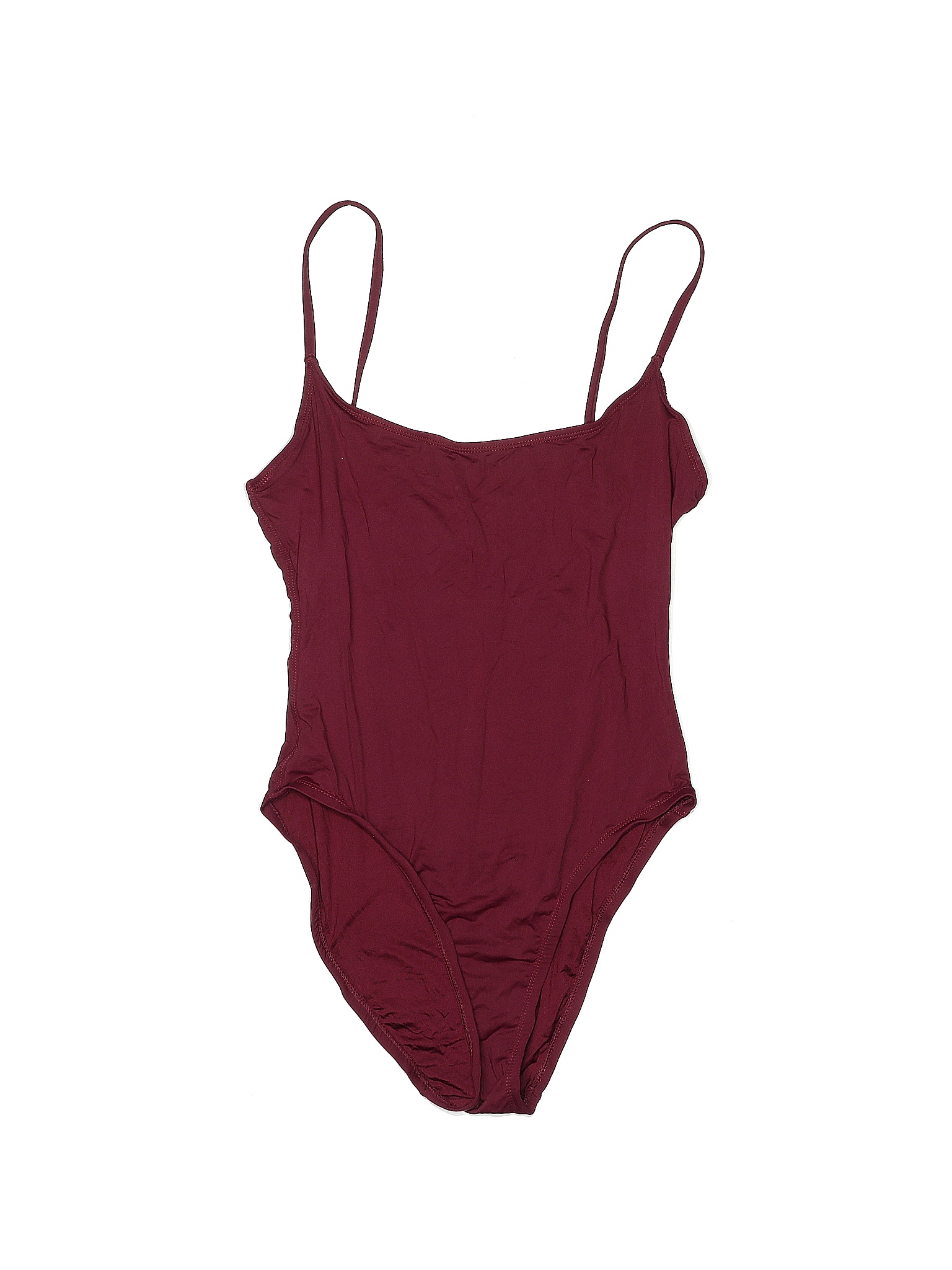 Assorted Brands Solid Maroon Burgundy One Piece Swimsuit Size XS 60