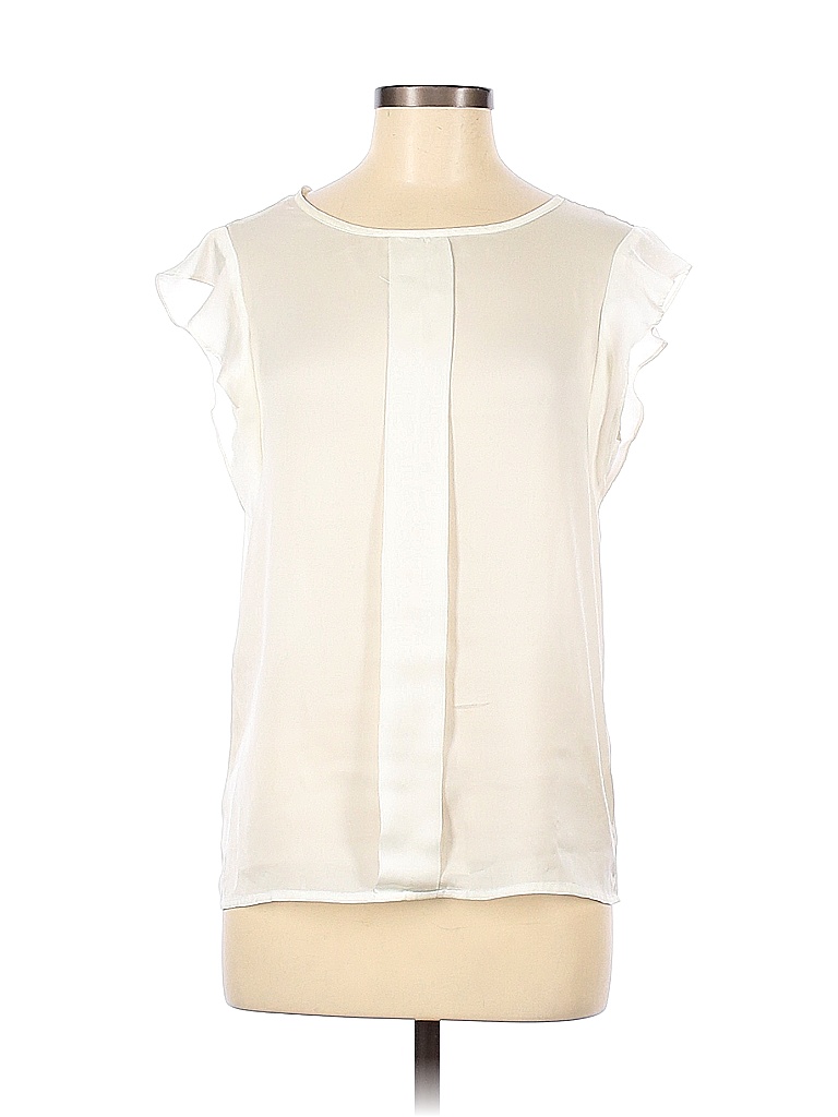 La Redoute 100% Polyester Ivory White Short Sleeve Blouse Size 8 - photo 1