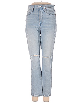Madewell The High-Rise Slim Crop Boyjean in Dumas Wash: Ripped Edition (view 1)