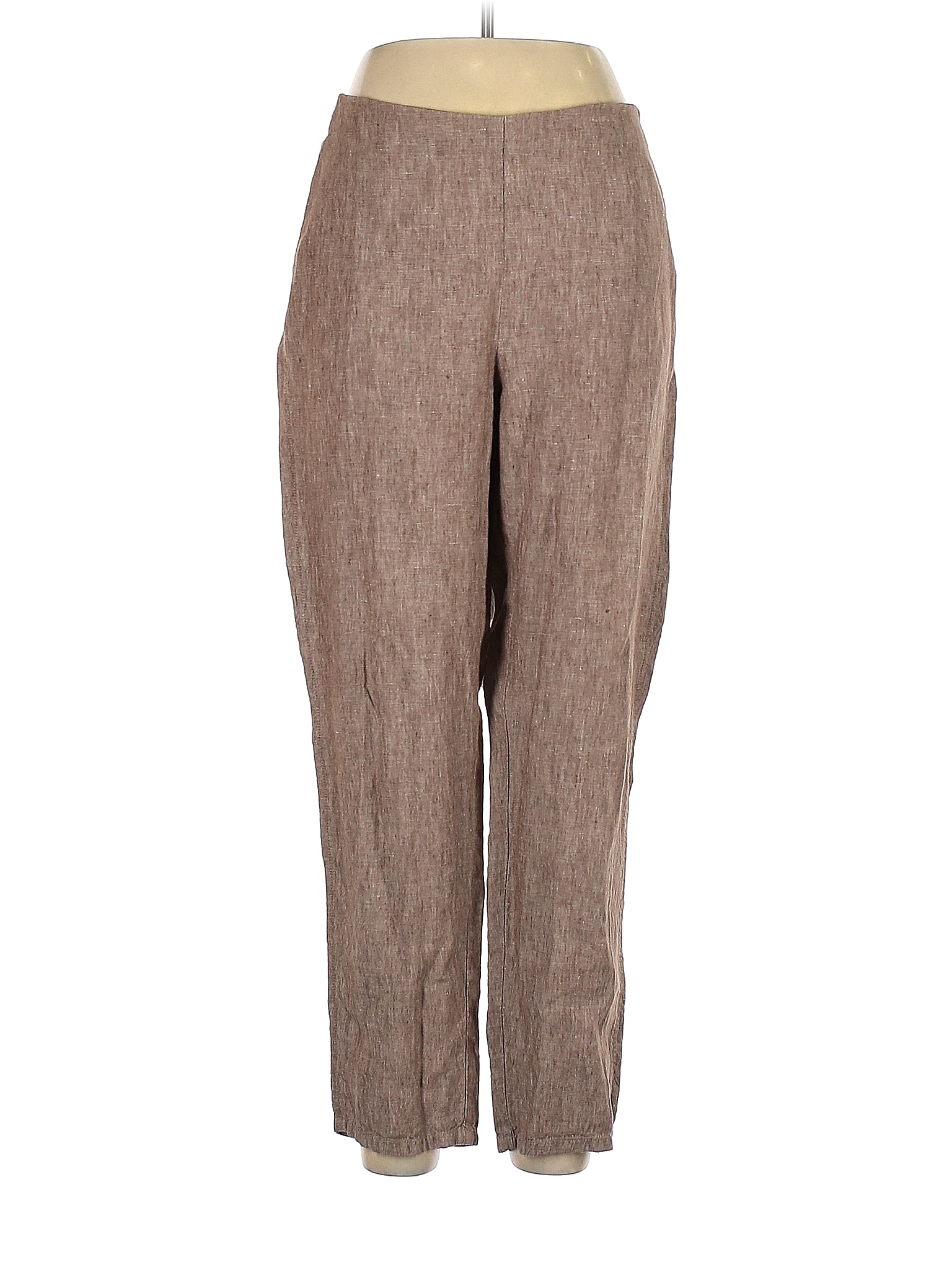 J.Jill 100 Linen Solid Colored Brown Linen Pants Size L 72 off