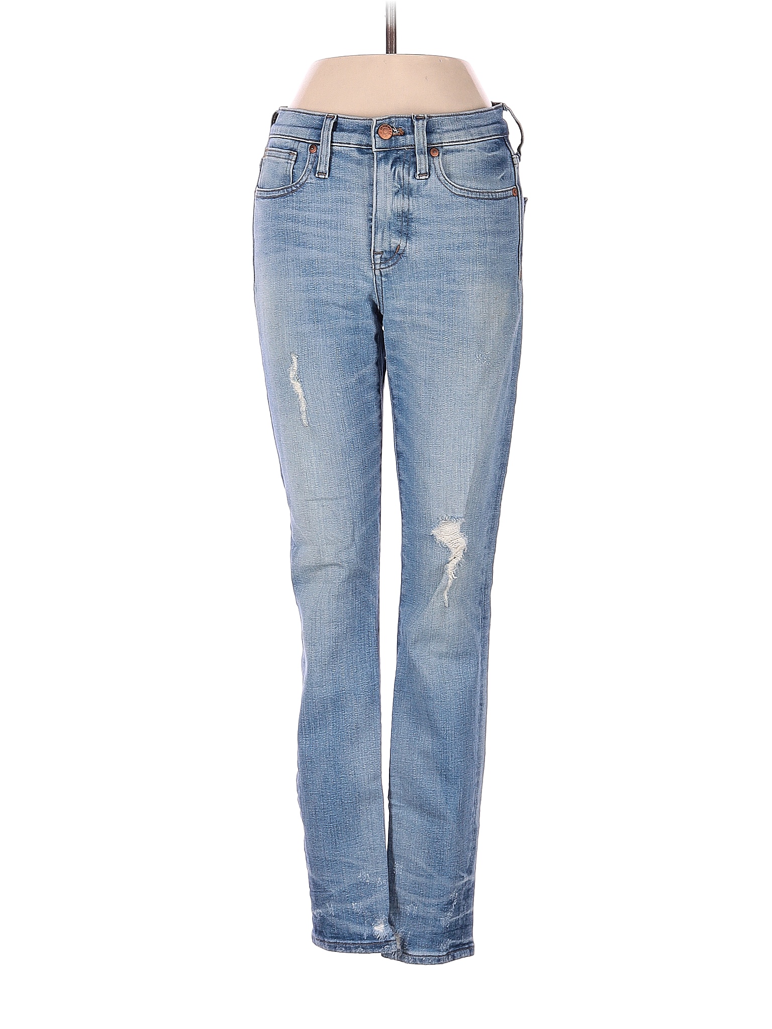Jeans Skinny Madewell Destructuré - Taille 24, Coupe Slim, Délavé Et Usé Style Casual