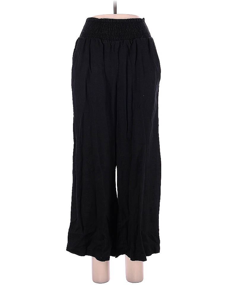 Crown & Ivy 100 Linen Solid Black Linen Pants Size M 56 off thredUP