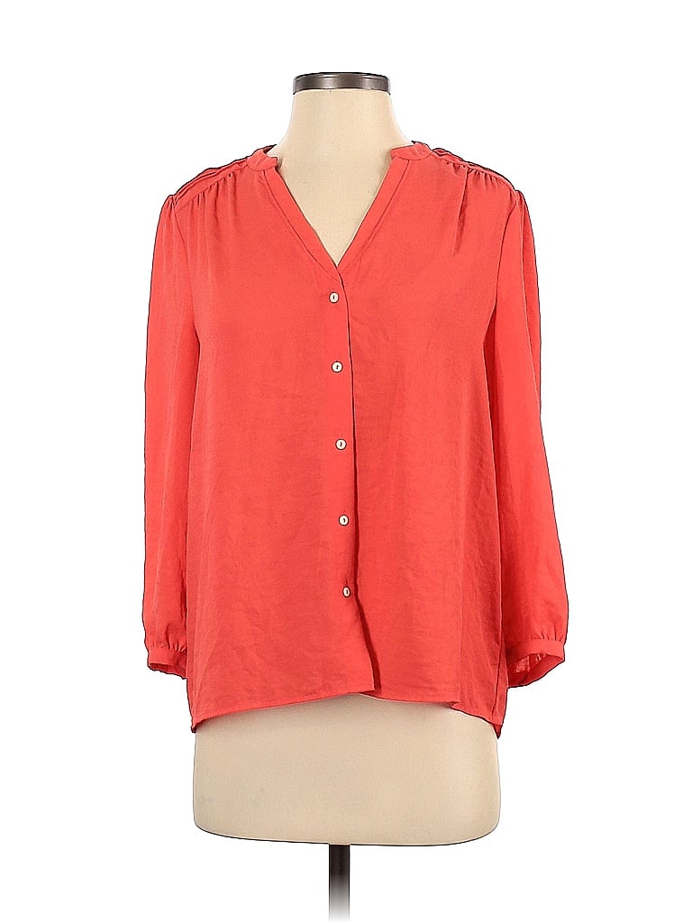 Vanessa Virginia 100% Polyester Red 3/4 Sleeve Blouse Size 4 - photo 1