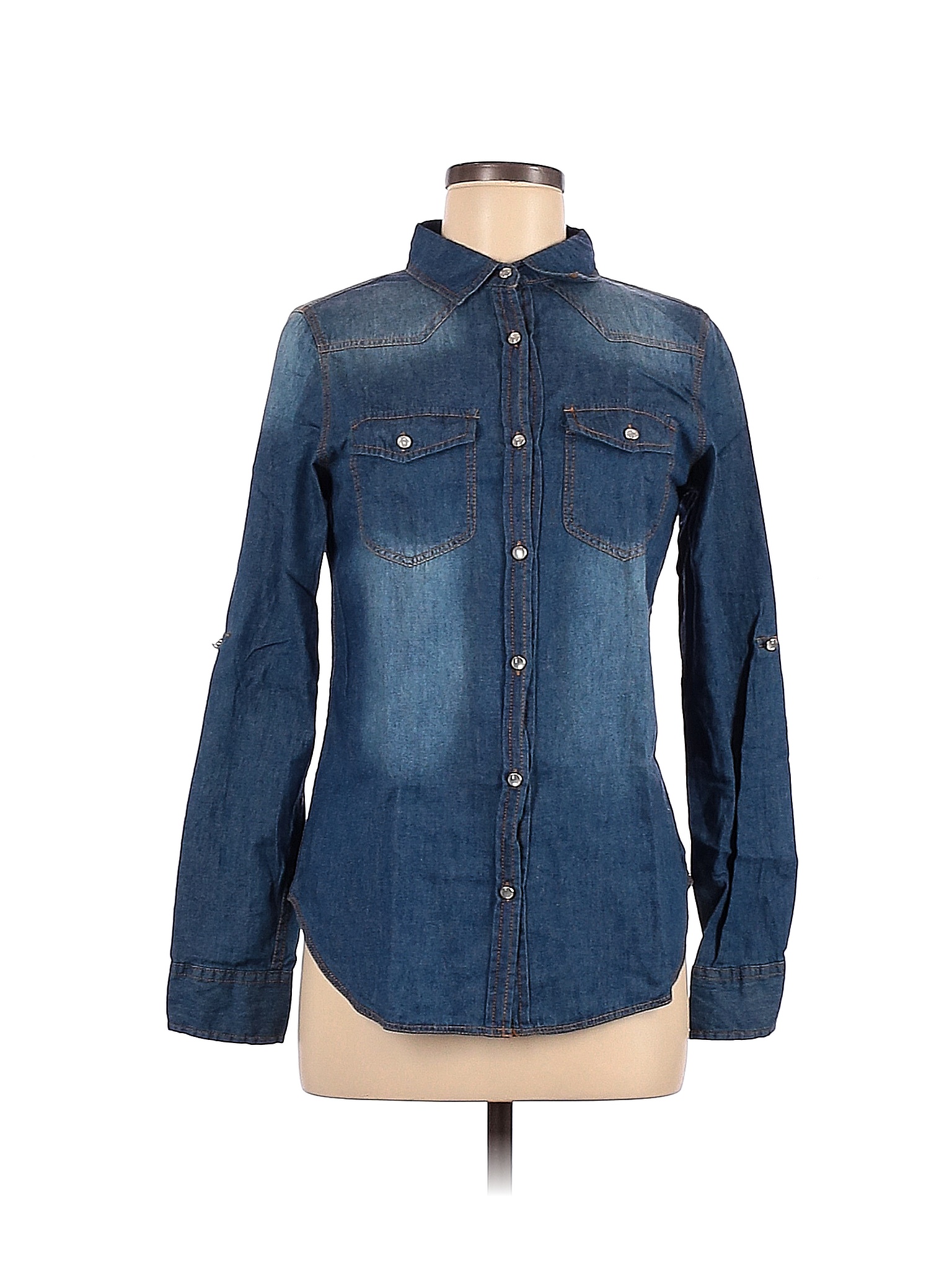 Long Sleeve  Button Down Shirt - Blue Multi main image 1