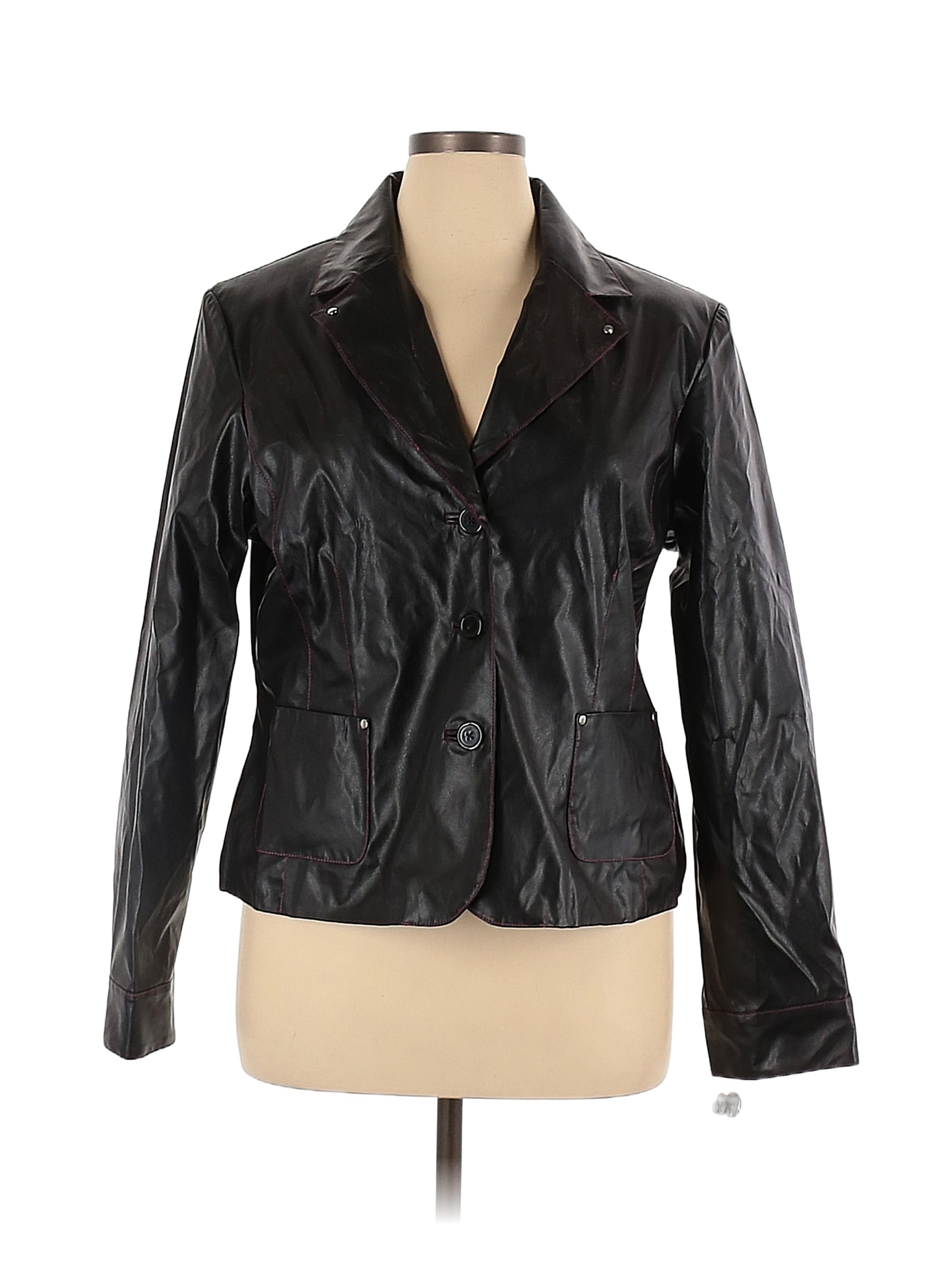 Metrostyle 100 Polyurethane Black Denim Jacket Size 20 (Plus) 83 off ThredUp