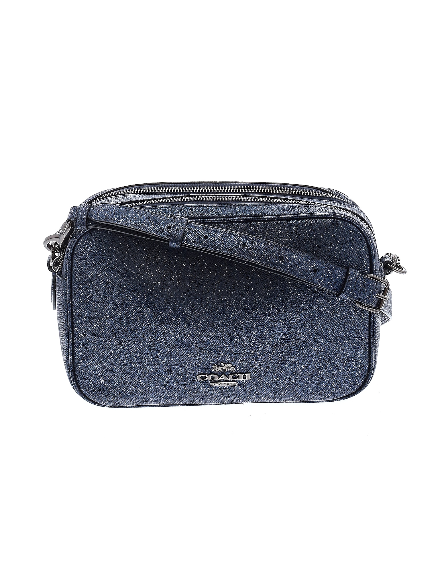 Coach Factory 100 Leather Solid Navy Blue Leather Crossbody Bag One