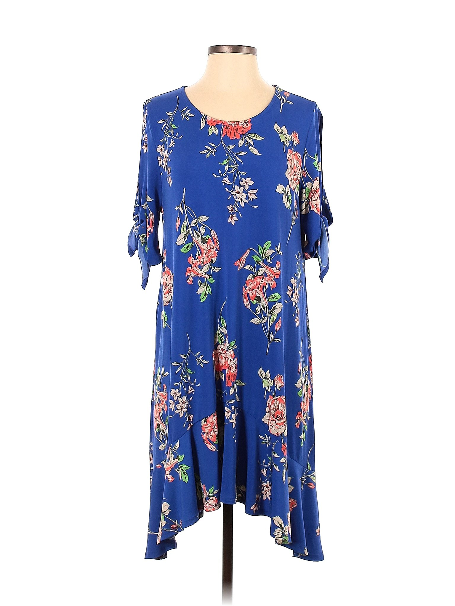 Mts Floral Blue Casual Dress Size M 74 Off Thredup